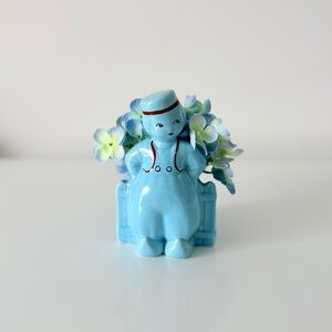 Vintage Ceramic Planter Blue Dutch Boy McMaster Canada Pottery 1940s
